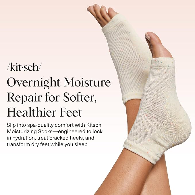 Kitsch Moisturizing Socks for Cracked Heel Treatment – Reusable Spa Socks for - Image 2