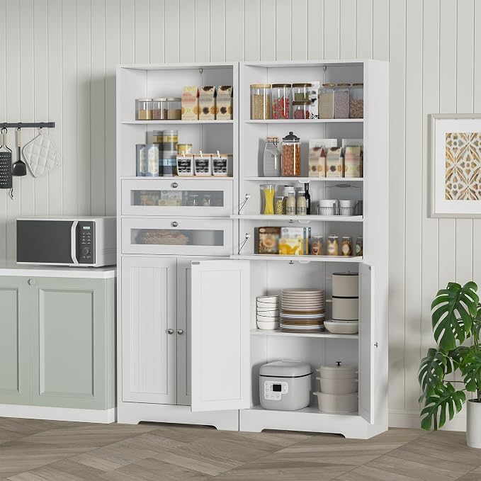 MU 67" Tall Bathroom Storage Cabinets, Modern Linen Cabinet - Image 5