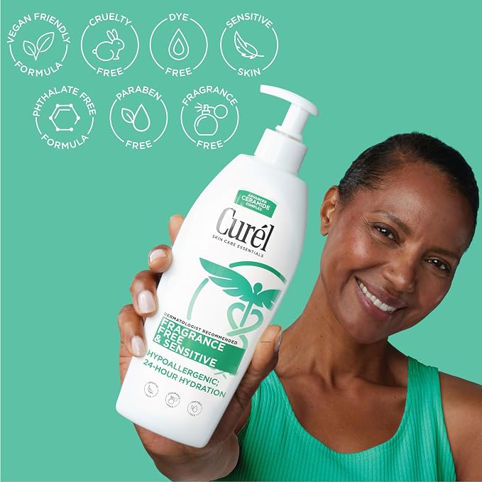 Curel Fragrance Free Comforting Body Lotion, Unscented Dry Skin Moisturizer - Image 3