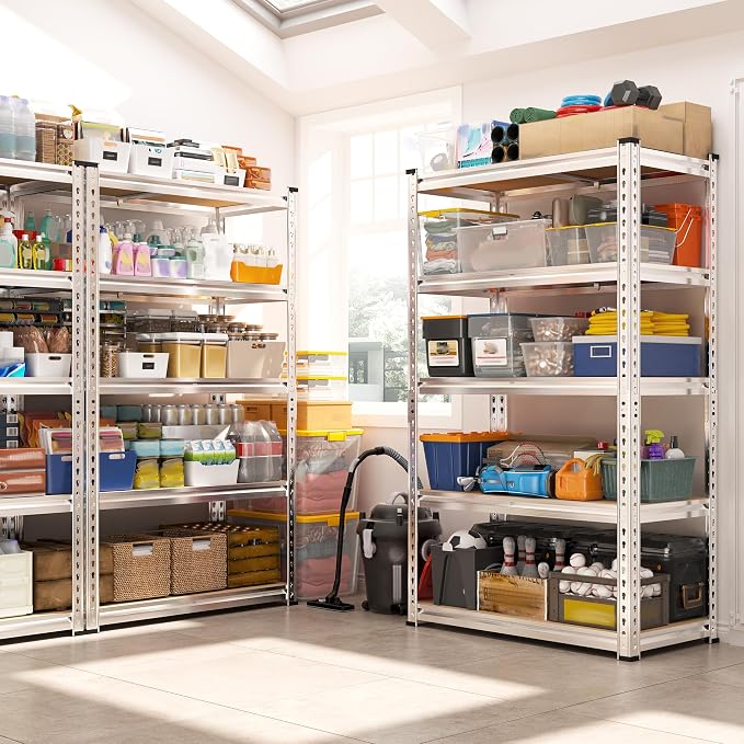 REIBII Storage Shelves 2020LBS Garage Shelving 5 Tier Heavy Duty Shelving - Image 4