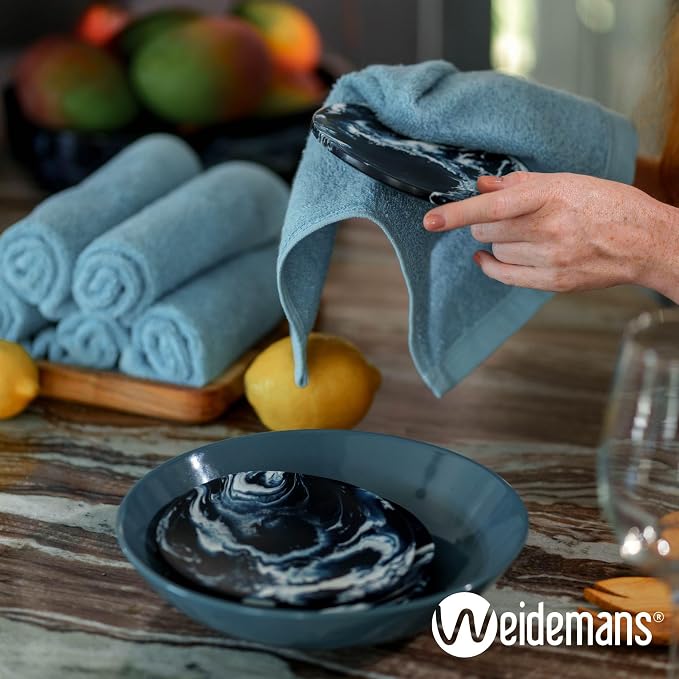 100% Cotton Washcloths Set 13” x 13” | Sky Blue Towels | Set of 12 Ultra Soft - Image 6