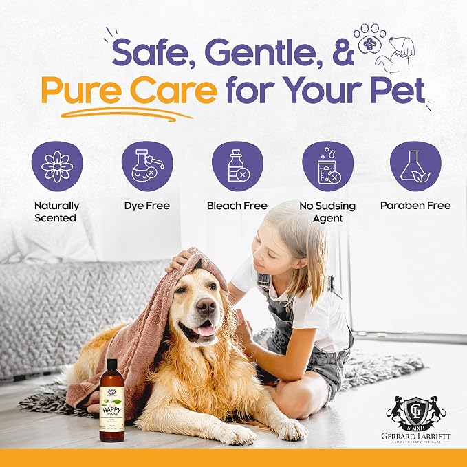 Dog Shampoo and Conditioner Itchy Skin Relief Happy Jasmine 16oz Hypoallergenic - Image 5