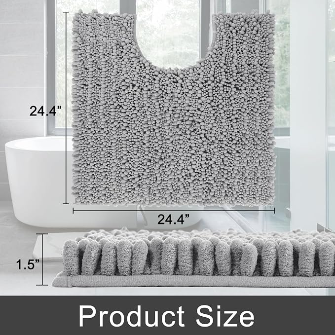 Yimobra Toilet Rug U Shaped Washable 24x24 Inch - Image 2