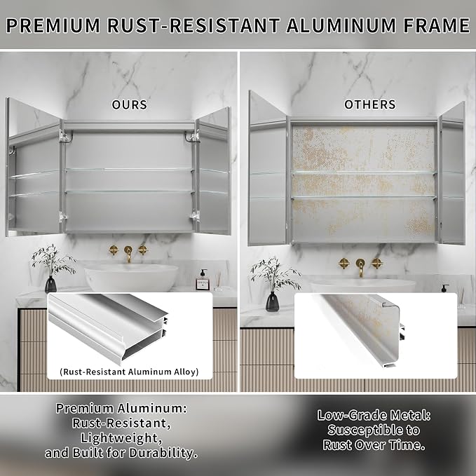 LED Medicine Cabinet Mirror for Bathroom, 40x30 Medicine Cabinet - Image 7