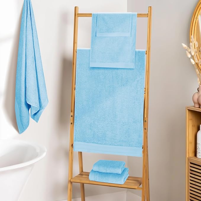Ultra Soft 6 Pack Cotton Towel Set, Contains 2 Bath Towels 28x55 inch, 2 Hand - Image 3