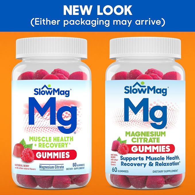 SlowMag Magnesium Citrate Gummies, Supports Muscle Health, Natural Berry Flavor - Image 4