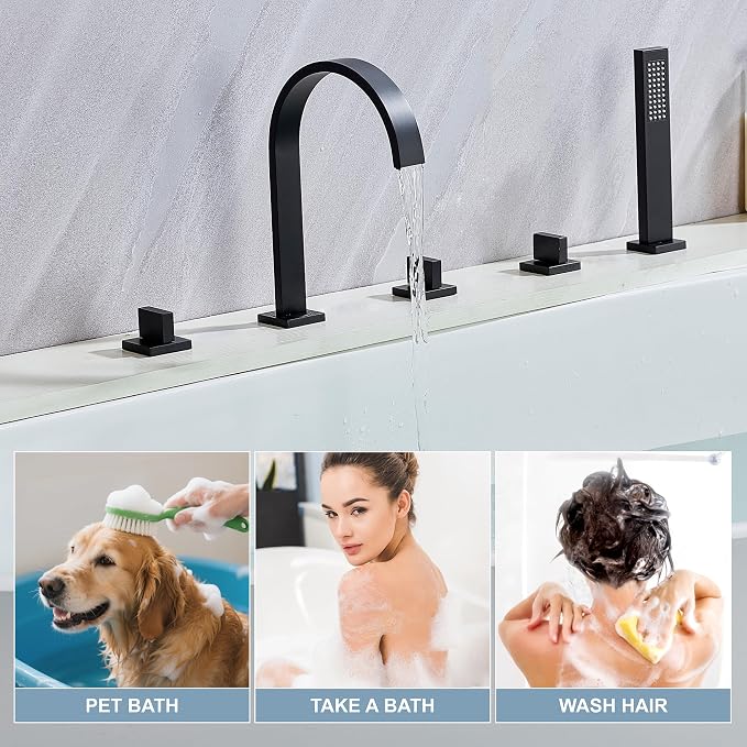 High Arc 5 Hole Roman Tub Filler - Image 2