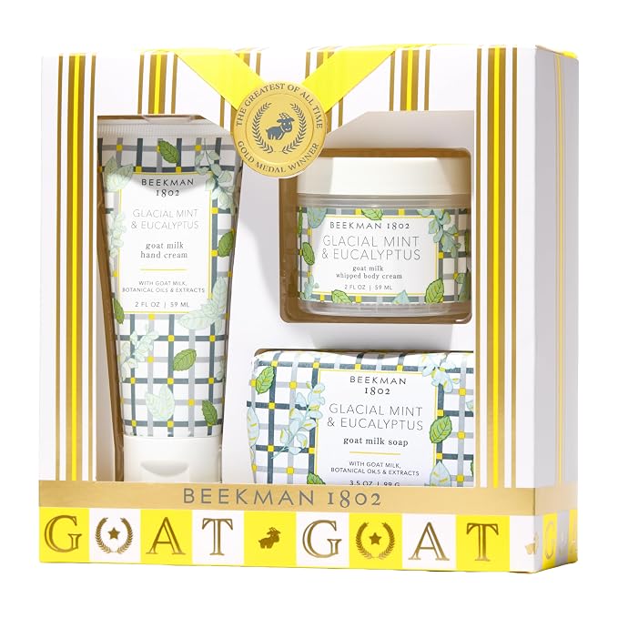 Beekman 1802 The G.O.A.T. Spa Day Glacial Mint & Eucalyptus 3-Piece Bodycare by Beekman1802