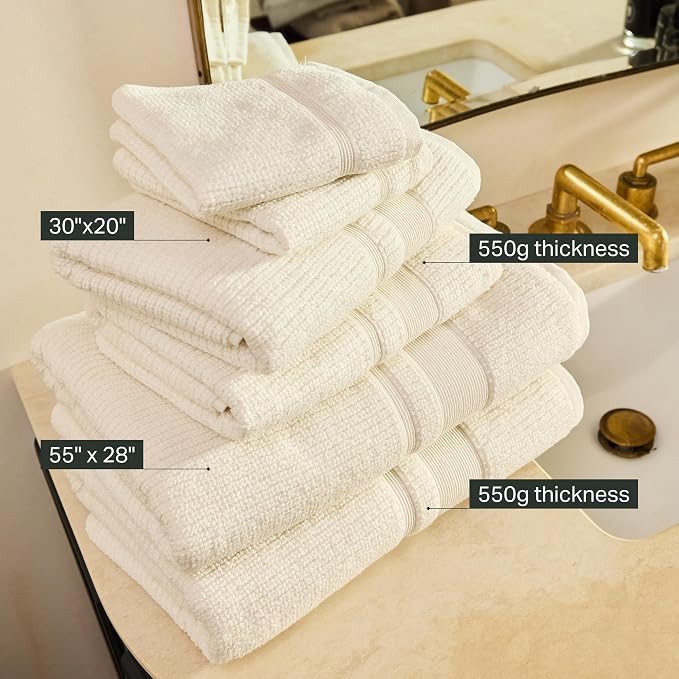Preston Lane Douro Bath Towel Set – 2 Pack Luxury Cotton Towels, Ultra Soft & - Image 4