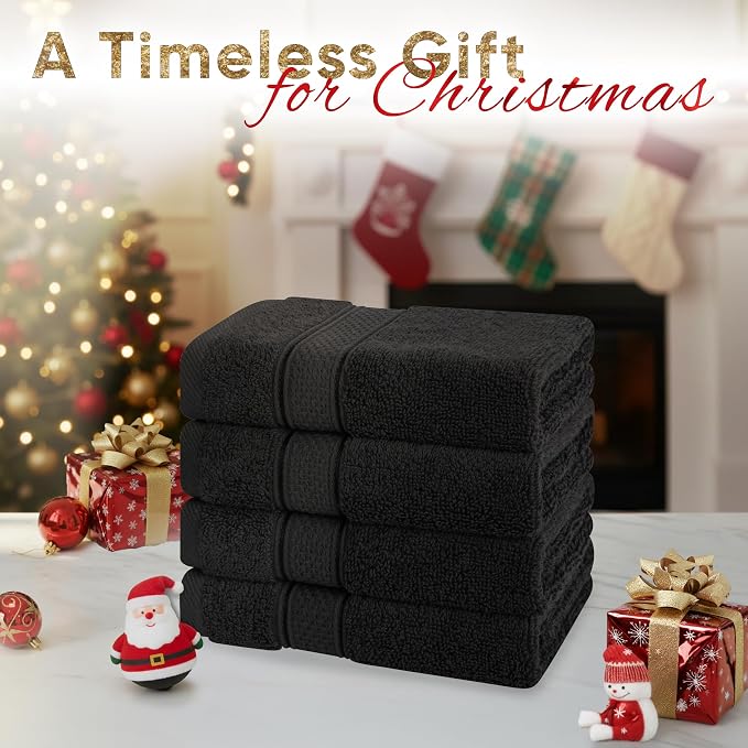 American Soft Linen Salem Washcloth Sets, 4 Piece Luxury 600 GSM 100% Cotton - Image 2