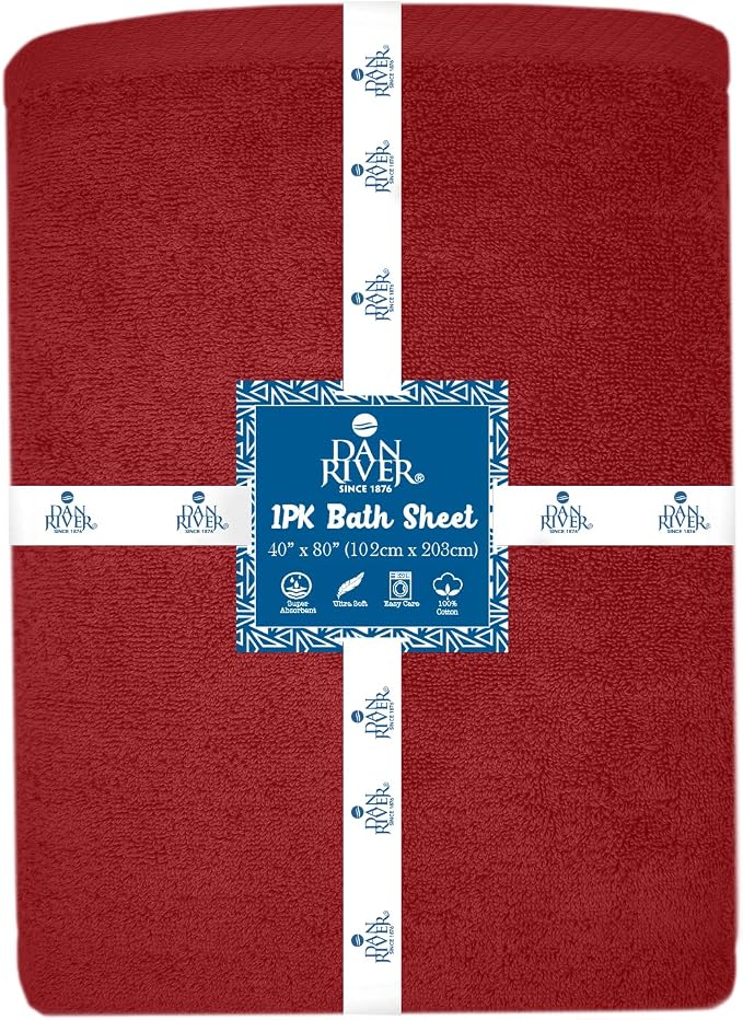 DAN RIVER Pack of 1 Bath Sheet 40x80 Inches, Luxury Large Towels Oversized - Image 7
