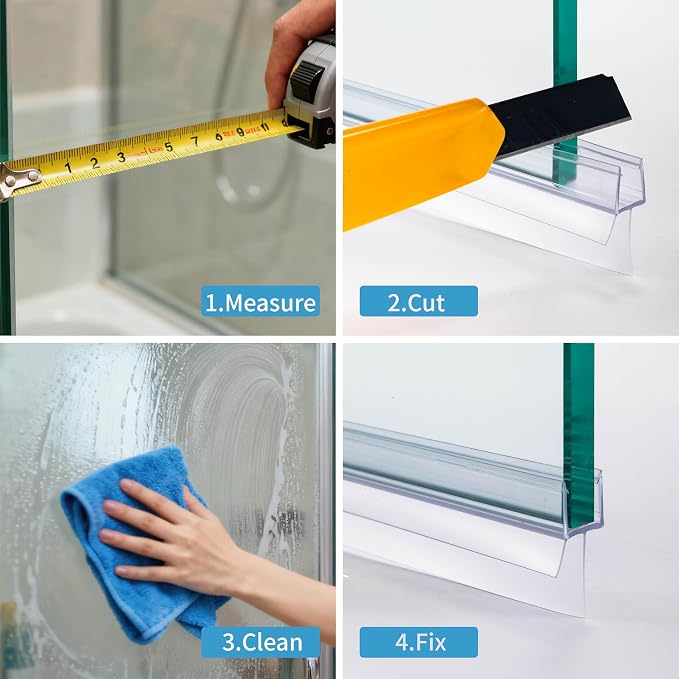 Shower Door Bottom Seal 2-Pack 3/8" x 39" Frameless Glass Shower Door Seal - Image 5