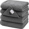 SEMAXE Hand Towel for Bathroom Set, 4 Piece 100% Cotton Gray Towels by SEMAXE