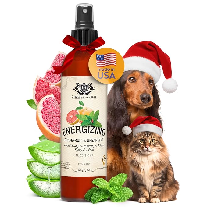 Dog Perfume Spray Long Lasting Grapefruit & Spearmint 8 Fl Oz-Dog Calming Spray by GerrardLarriettAromatherapyPetCare
