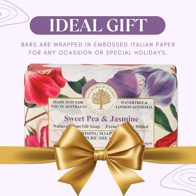 Wavertree & London Sweet Pea & Jasmine Scented Natural Soap, 7oz Moisturizing - Image 6