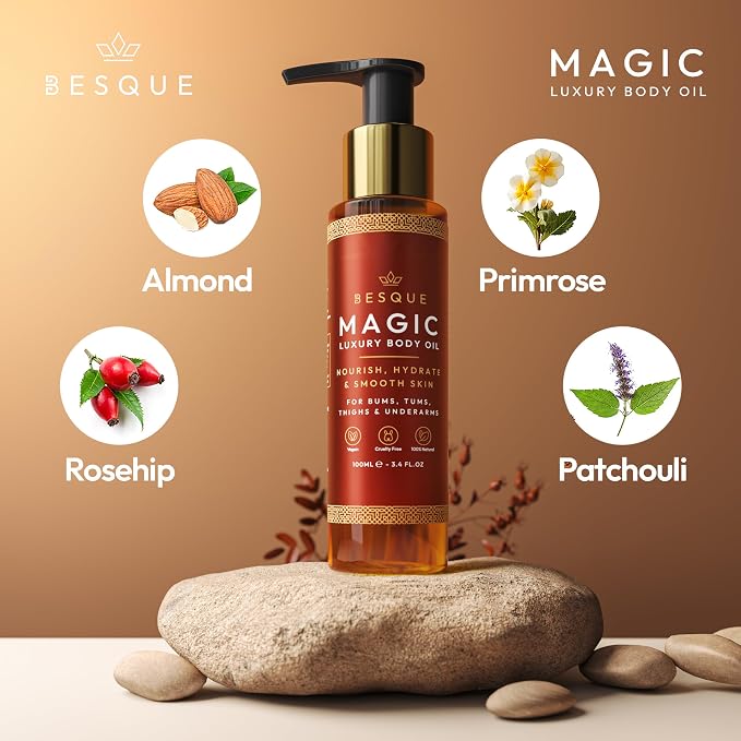 Besque Magic Body Oil, 3.38 FL OZ, After Shower Body Oil - Image 3