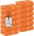 DAN RIVER 12-Pack Premium 100% Cotton Orange Face Towels – Reusable Face Towel by DanRiver