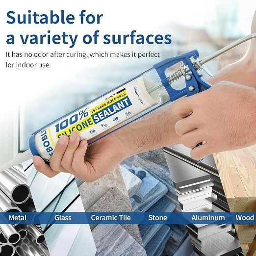 Black Silicone Caulk & Sealant, 100% Waterproof Silicone Caulking, Silicone - Image 3