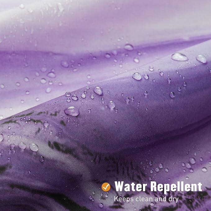 MitoVilla Purple Marble Shower Curtain, Abstract Ombre Fabric Shower Curtains - Image 6