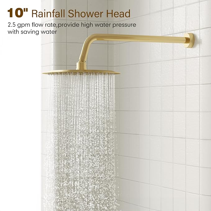 Gabrylly Shower System Gold, Slide Bar Shower Faucet Set - Image 4