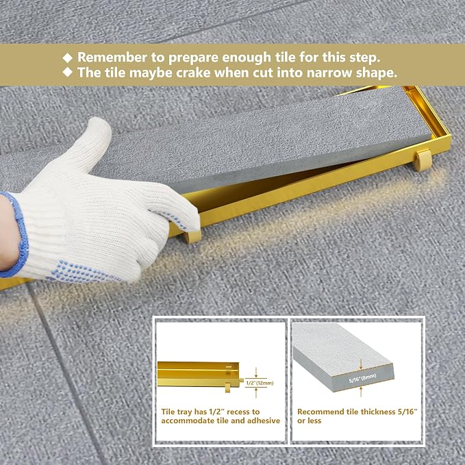 Neodrain 30-Inch Gold Linear Shower Drain - Image 7