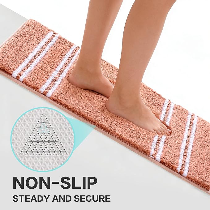 Kmson Bathroom Rugs Mat, Non-Slip Fluffy Thick Water Absorbent Microfiber Mat - Image 4