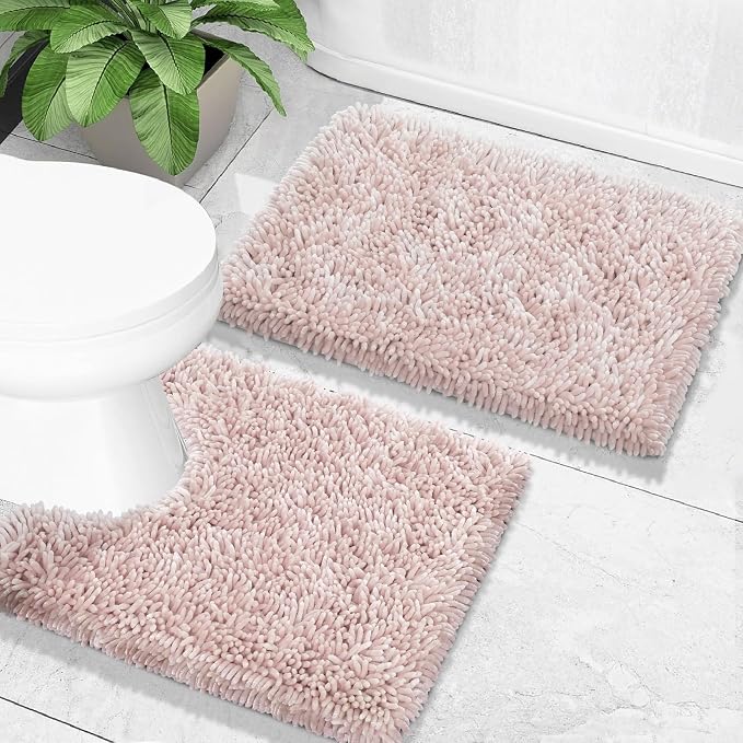 Yimobra Toilet Rugs U Shaped Washable, Extra Thick Soft Absorbent Chenille - Image 7