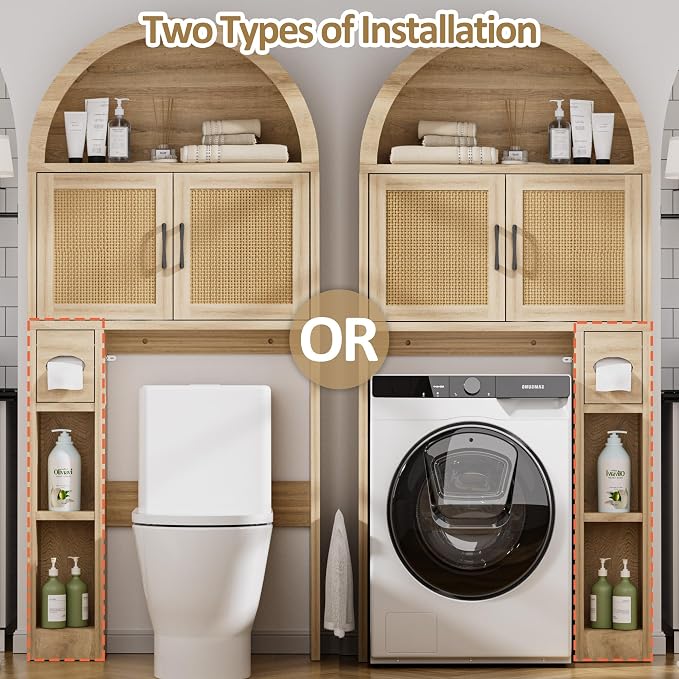 Spurgehom Over The Toilet Storage Cabinet, Bathroom Shelf Organizer Freestanding - Image 5