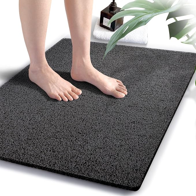 godehone Shower Mats Non Slip Without Suction Cups, PVC Loofah Bathroom Mats by godehone