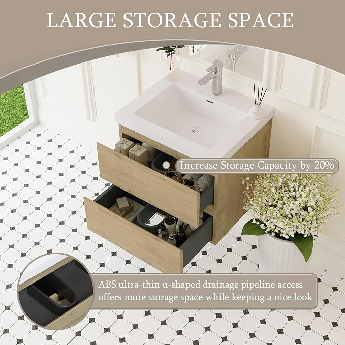 24 Inch Floating Bathroom Vanity - Image 3