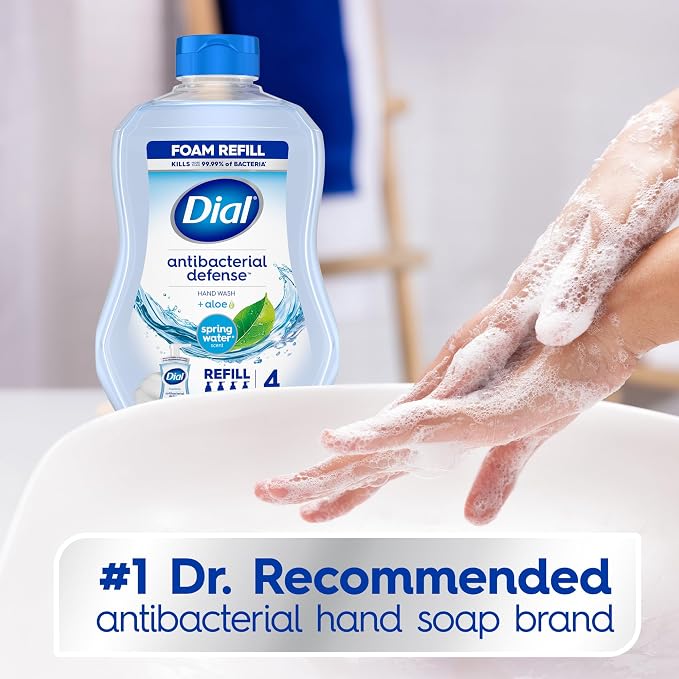 Dial Antibacterial Defense Foaming Hand Soap + Aloe, Spring Water Scent - Image 3