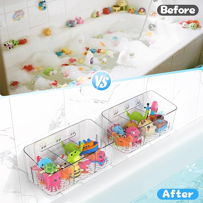 Lysam Bath Toy Storage 2 Packs, Large Bath Toy Holder - Image 6