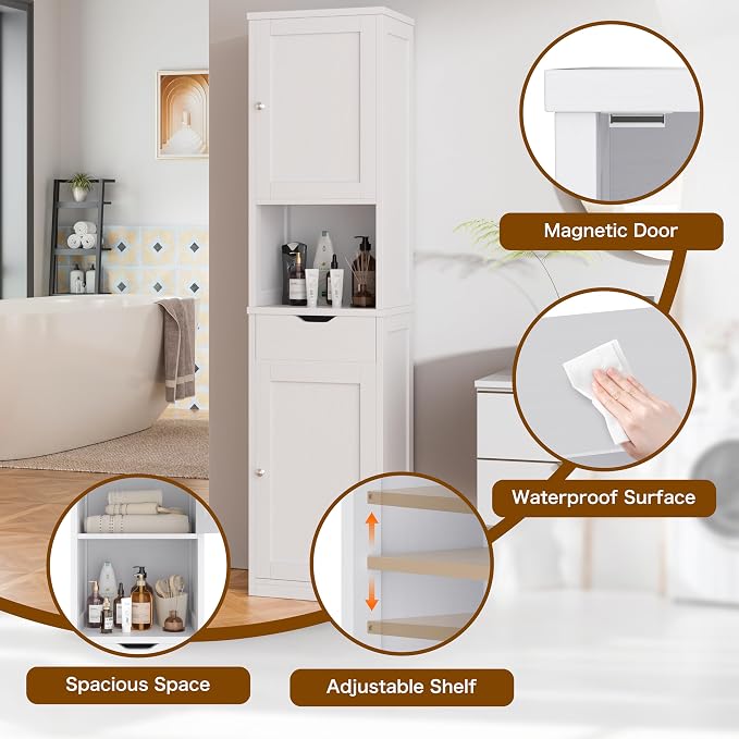 Walsunny Tall Bathroom Storage Cabinet - Image 4