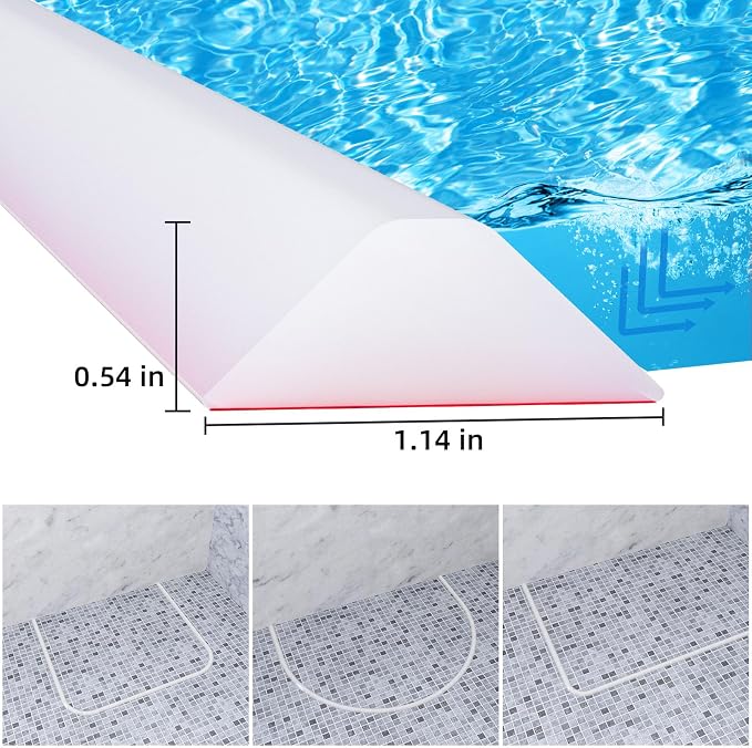 Duzzy 75 Inch Collapsible Shower Water Dam, Shower Threshold Water Stopper - Image 2