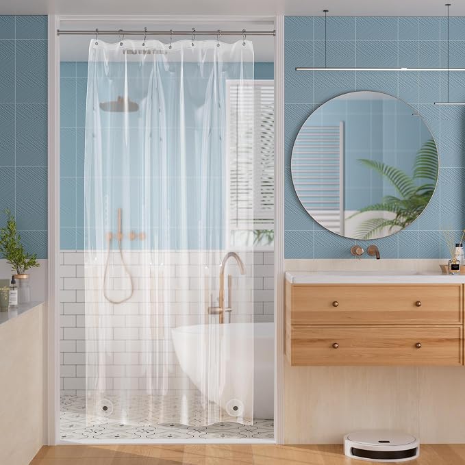 Titanker Shower Stall Curtain Liner, 42x72 Clear PEVA Lightweight Single Stall - Image 4