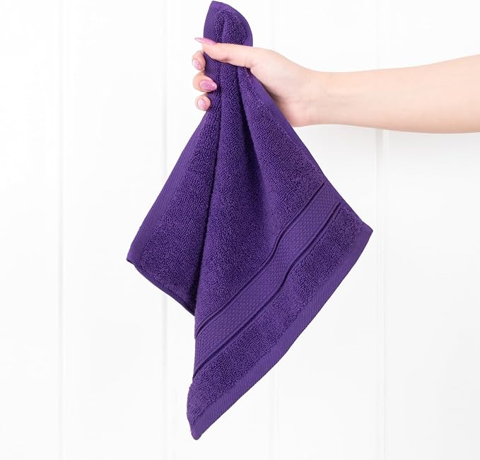 American Soft Linen Salem Washcloth Sets, 4 Piece Luxury 600 GSM 100% Cotton - Image 3