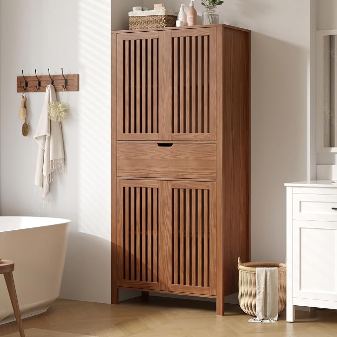 69" Tall Farmhouse Storage Cabinet - Image 4