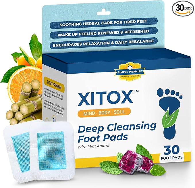 Simple Promise - Xitox Deep Cleansing Foot Pads - Supports Restful Sleep & by SimplePromise