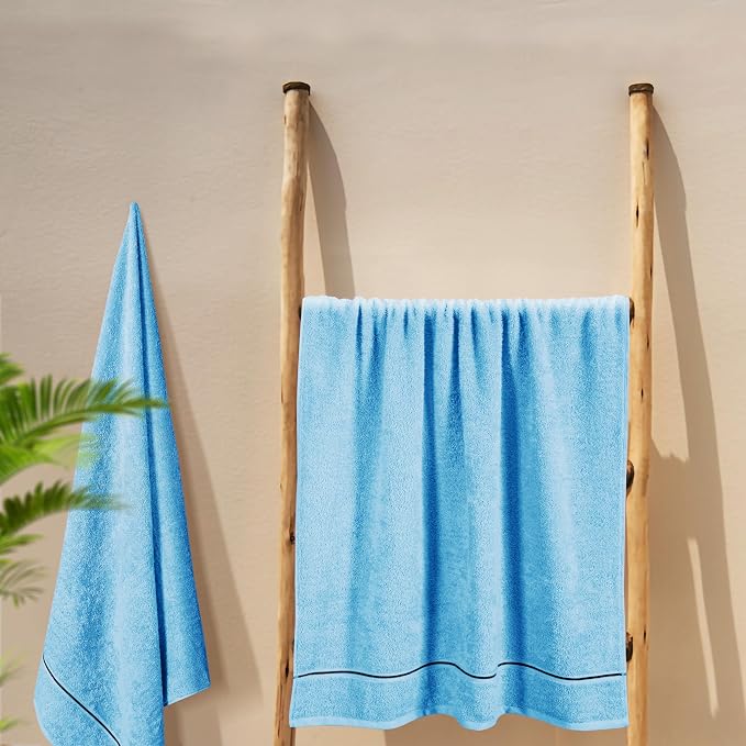 MyOwn Cotton 2 Pack Oversized Bath Towel Set 28x55 inches, Large Bath Towels - Image 5