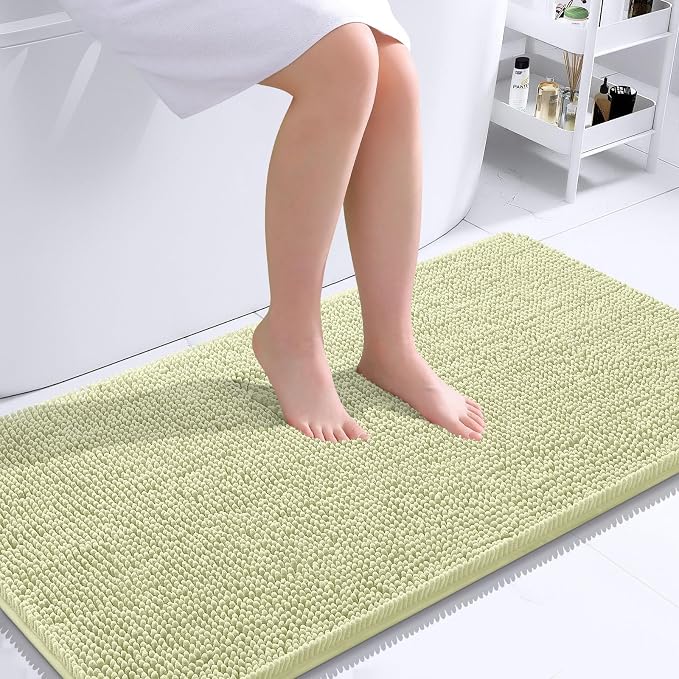OLANLY Bathroom Rugs 44x24, Extra Soft Absorbent Chenille Bath Rugs, Rubber by OLANLY