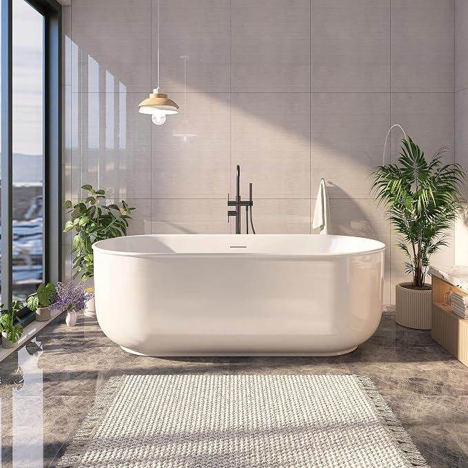 67" Acrylic Free Standing Tub, Stand Alone Tub, Freestanding Bathtub, Soaking by YinzanwBathtub