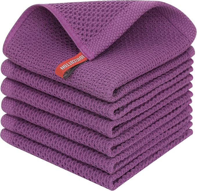 Homaxy 100% Cotton Waffle Weave Kitchen Dish Cloths, Ultra Soft Absorbent Quick by Homaxy