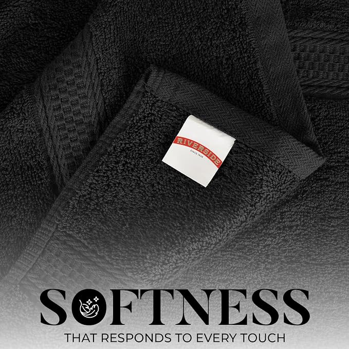 RIVERSIDE 100% Ring Spun Cotton Large Bath Towels Set of 4, 27 x 54 Inches – - Image 4
