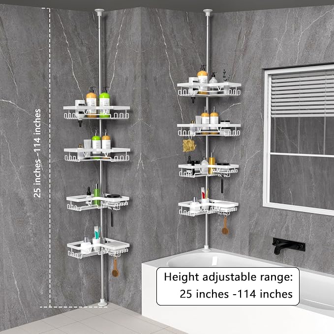 KEGII Corner Shower Caddy Tension Pole - Image 5