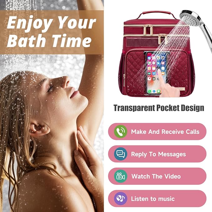 Large Toiletry Bag for Women Men, Bathroom Bag, Water Resistant Shower Bag - Image 3