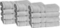 Mosobam Luxury Turkish Set of 12 Hand Towels 16X30 Light Grey 700 GSM Bamboo by Mosobam