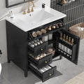 30" Bathroom Vanity with Sink Combo, Tip-Out Drawer, Solid Wood & MDF Modern by Virubi