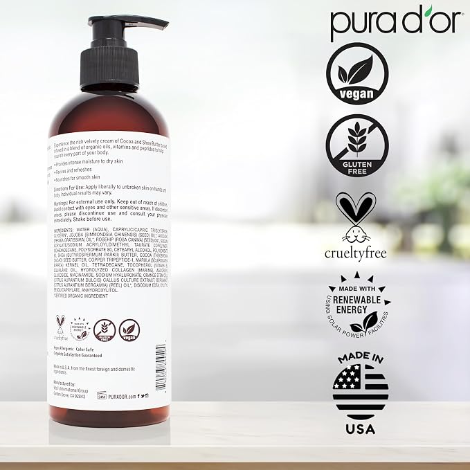 PURA D'OR 16 Oz Moisture Renew Hand & Body Cream – Ultra-Hydrating Daily - Image 6