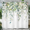 Riyidecor Green Eucalyptus Leaves Shower Curtain by Riyidecor
