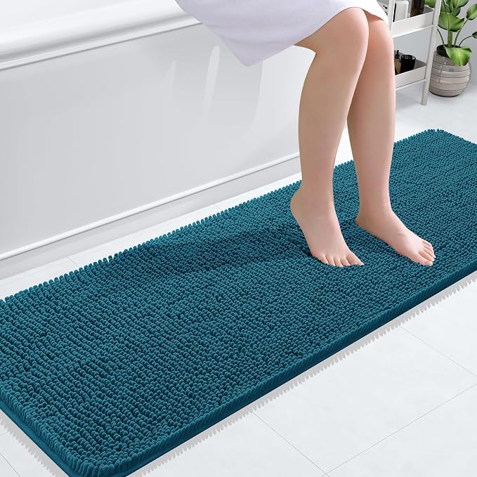 OLANLY Bathroom Rugs 59x20, Extra Soft Absorbent Chenille Bath Rugs, Rubber by OLANLY